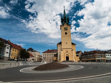 Roundabout in the centre of Pribram (Czech Republic)