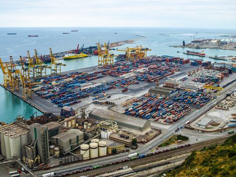 Containers in Barcelona Harbour (Spain)