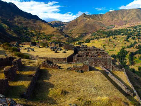 Inca ruins of Pisaq in Urubamba valley (Peru)
