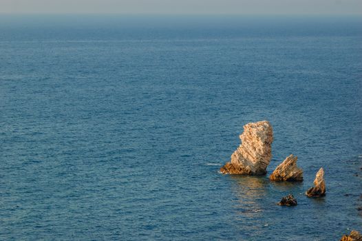 Rock in the sea near Tarhankut, Crimea, Black Sea, Ukraine