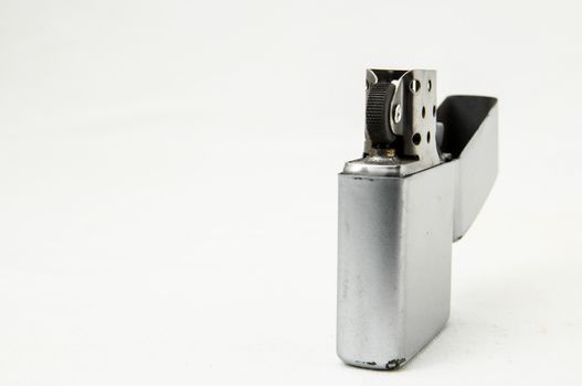 Vintage Zippo Style Lighter On a White Background