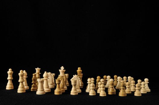 Globe And White Chess on a Black Background