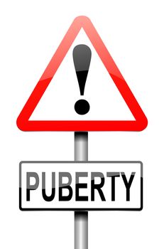 Illustration depicting a sign with a puberty concept.
