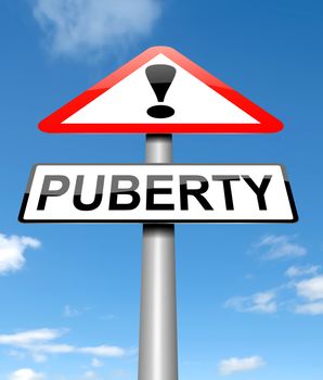 Illustration depicting a sign with a puberty concept.