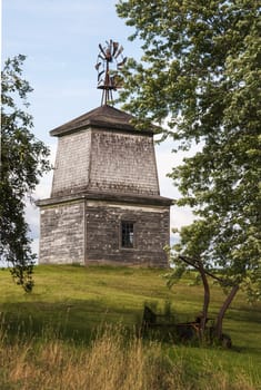 old windmill in an american farm, usa