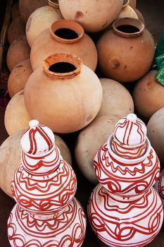 Display of pottery, Sadar Market, Jodhpur, Rajasthan, India