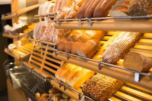 bread and different types of bakery products