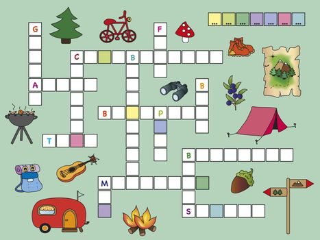 game for children: crossword with illustrations