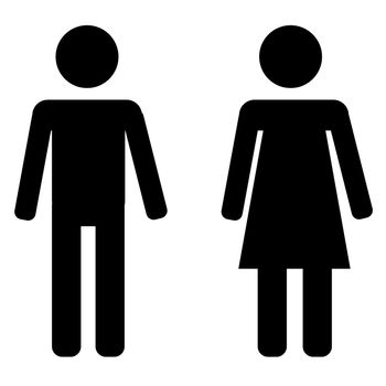 Black male and female sign on white background