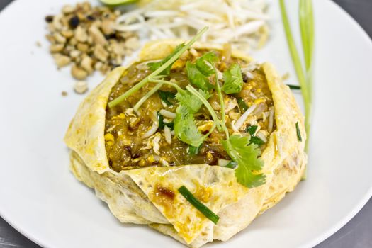 Thailand's national dishes, stir-fried rice noodles or Pad Thai