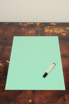 Exam Concept Picture Paper Sheet on a Wooden Table