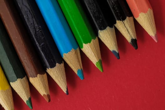 New Pencils Textured Set on a Colored Background