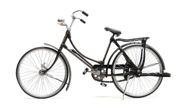 old style bicycle over white