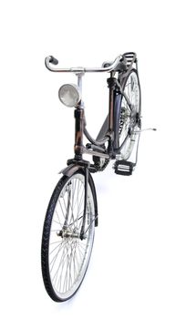 old style bicycle over white