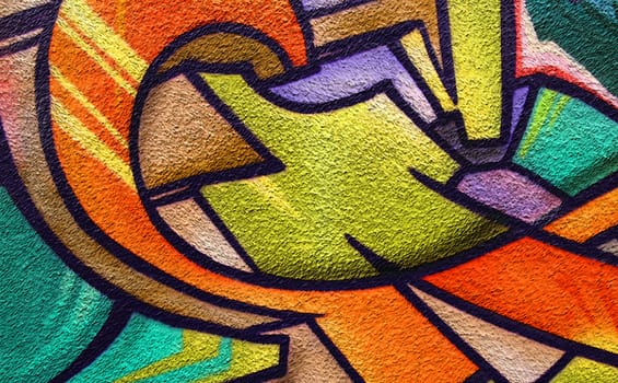 closeup of a graffiti on a wall