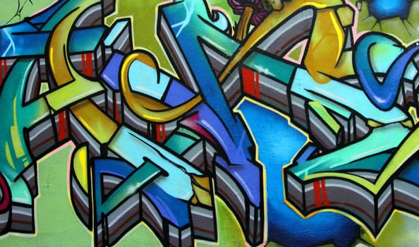 closeup of a graffiti on a wall