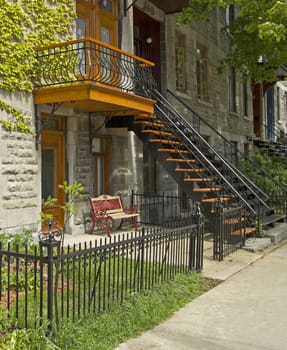 residential neighbourhood of montreal at spring