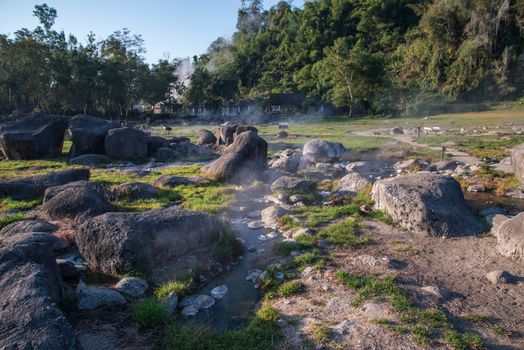 Fang Hot Spring National Park is part of Doi Pha Hom Pok National Park in Chiang Mai, Thailand