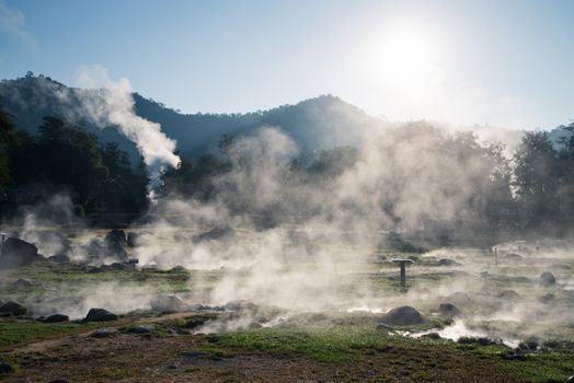 Fang Hot Spring National Park is part of Doi Pha Hom Pok National Park in Chiang Mai, Thailand