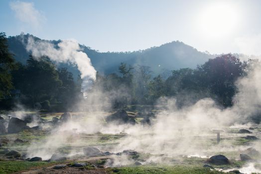 Fang Hot Spring National Park is part of Doi Pha Hom Pok National Park in Chiang Mai, Thailand