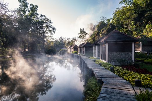 Fang Hot Spring National Park is part of Doi Pha Hom Pok National Park in Chiang Mai, Thailand