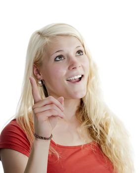 beautiful young blond woman has an idea