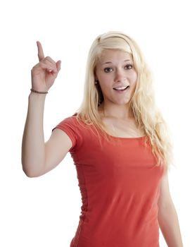 beautiful young blond woman has an idea