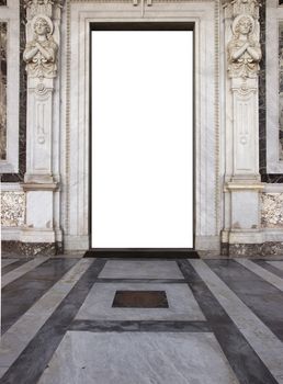 church door  in saint paolo basilica in rome