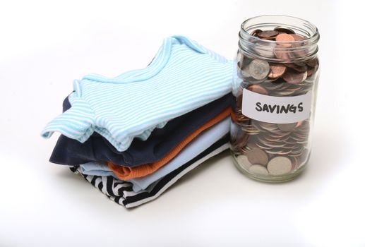 money savings on baby clothes concept