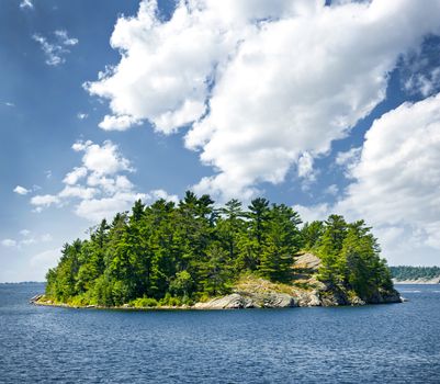Small rocky island in Georgian Bay near Parry Sound, Ontario, Canada.