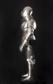 Armour of the medieval knight. Metal protection of the soldier against the weapon of the opponent