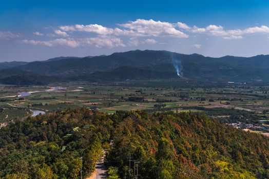 Mountain view point from wat thaton in mae ai Chiangmai the north of Thailand