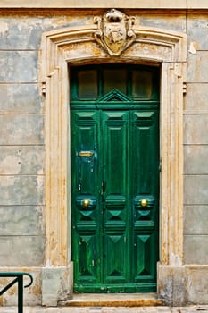 Solid Wooden Door in the French City