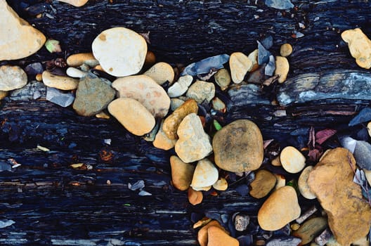 Sea beach. Natural small pebbles on the coast