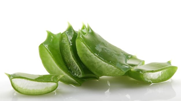 Aloe vera plant isolated on white.