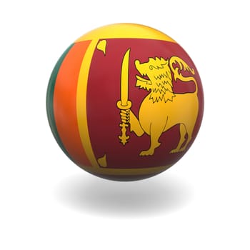 National flag of Sri Lanka on sphere isolated on white background
