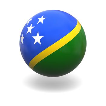National flag of Solomon islands on sphere isolated on white background