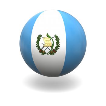 National flag of Guatemala on sphere isolated on white background