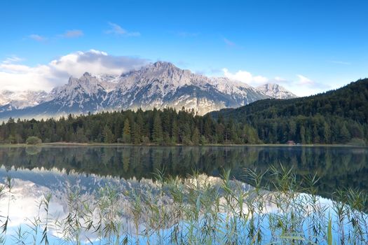 Karwendel mountain range and Lautersee lake, Germany