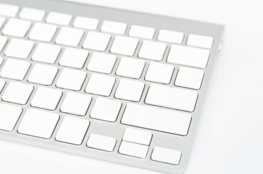 white computer keyboard with white blank buttons