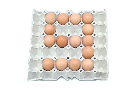 9 , eggs number on white background