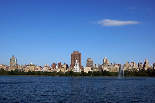 New York City skyline as seen from across the reservior