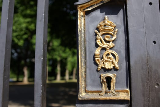 A key hole lock on a gate in London