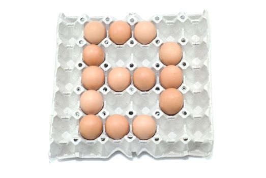 B , eggs alphabet on white background