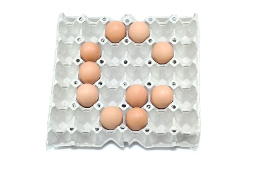 G , eggs alphabet on white background