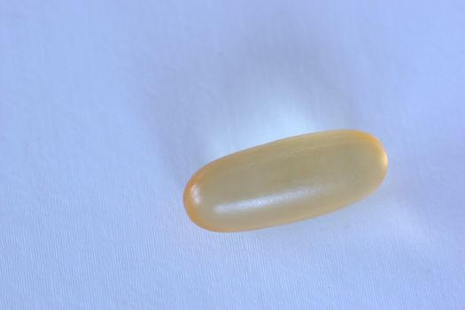 A single gel capsule containing oil based substance