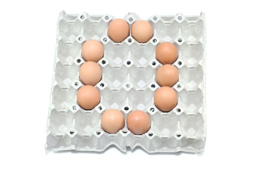 O , eggs alphabet on white background