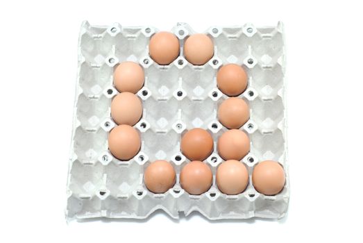 Q , eggs alphabet on white background