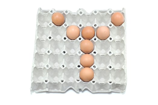 Y , eggs alphabet on white background