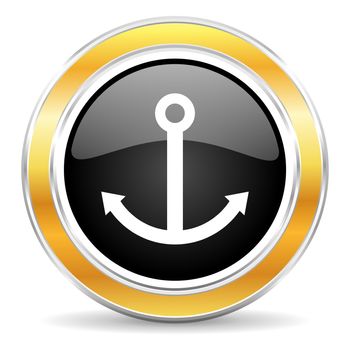 black web button with golden ring